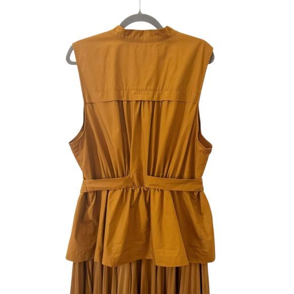 Anthropologie Pleated Sleeveless Midi Dress in "Cedar" Brown Size 2X - Picture 11 of 14